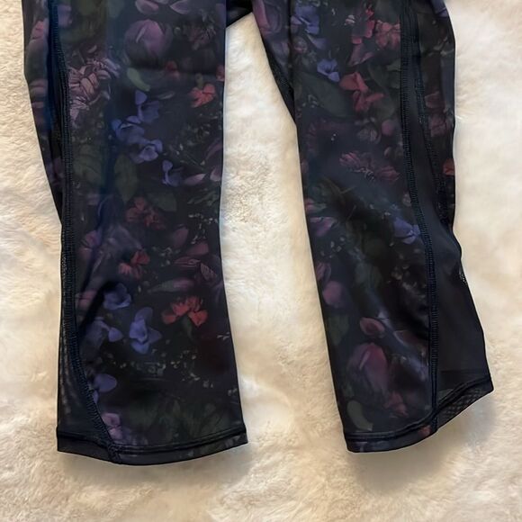 Lululemon Floral Print Wunder Under Crop Leggings Frozen Flourish Size 4 - Picture 5 of 15